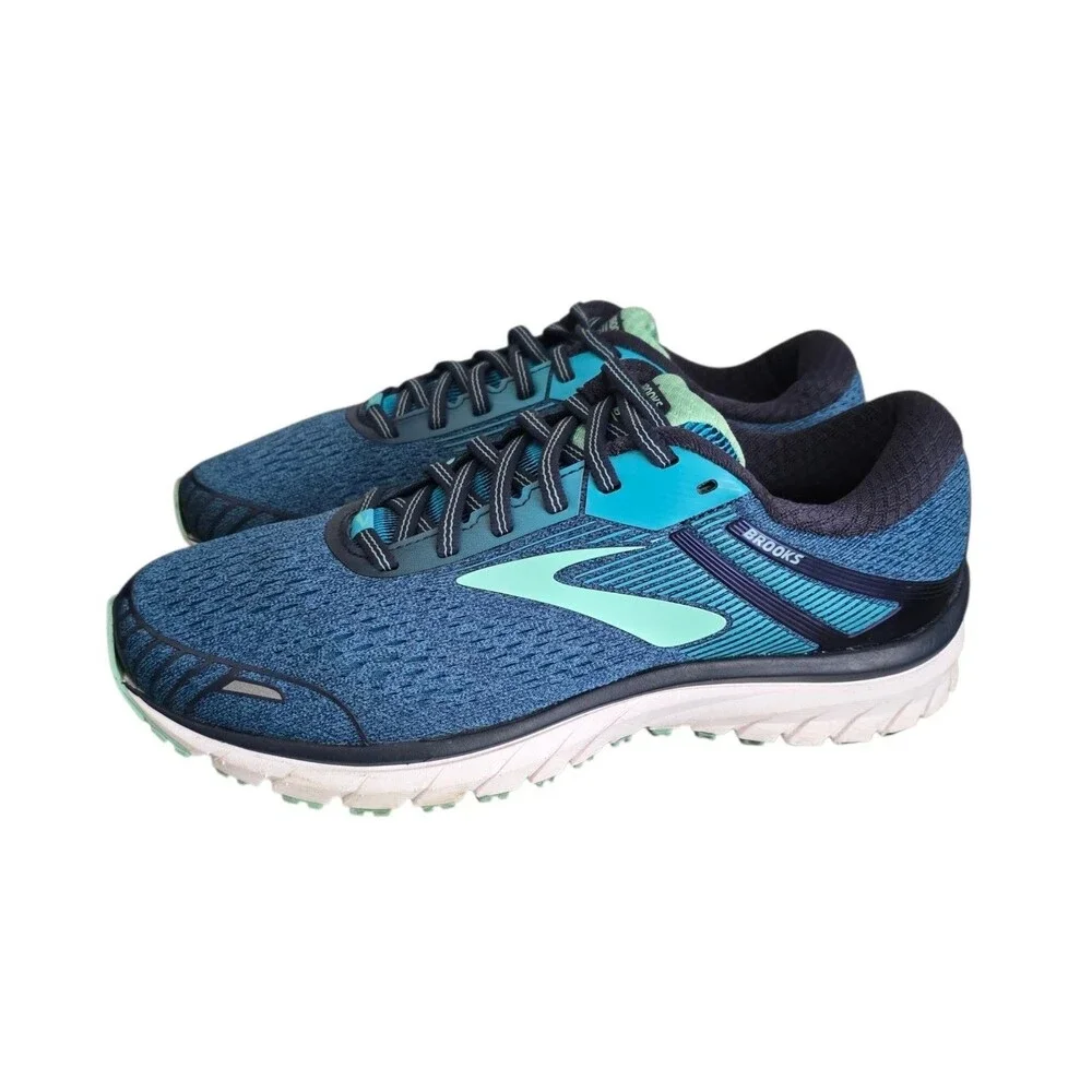 Brooks Adrenaline GTS 18 Sneakers Womens Size 9.5 Wide Teal Blue Running Shoes